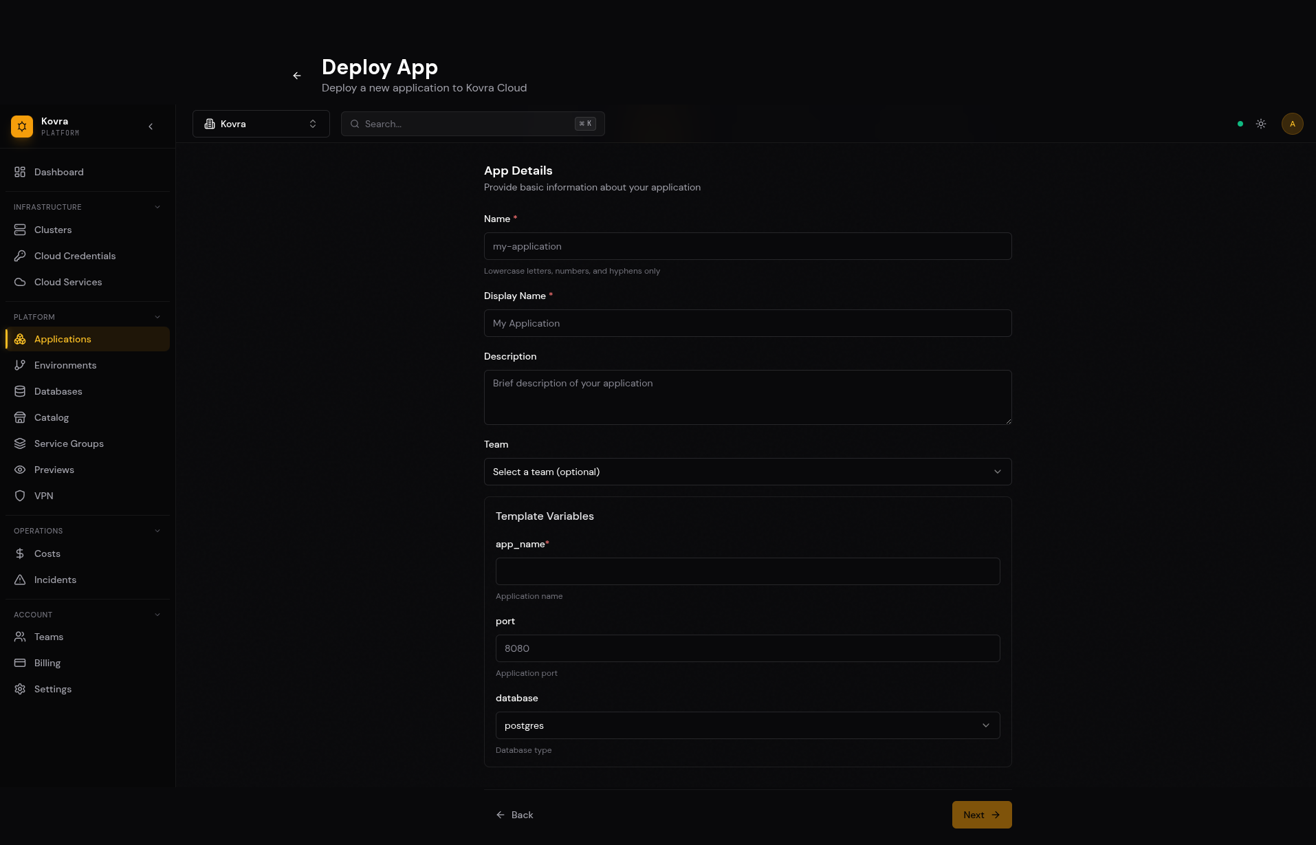 App Details Step