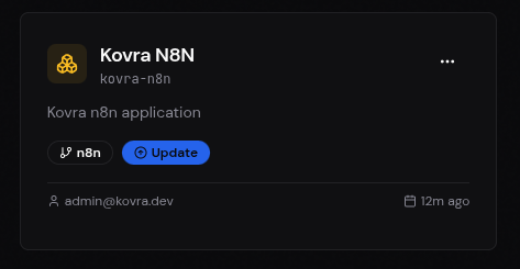 Update badge on application card